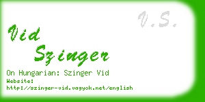vid szinger business card